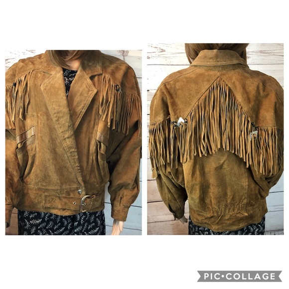 Laurice Jackets & Blazers - Vintage Jacket Genuine Suede Leather Fringe #0559
